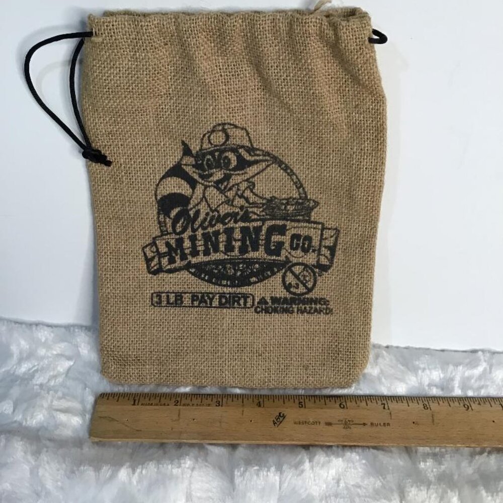 Oliver Mining Co Rock Hounding Bag Burlap 8.5 X 6.5” Kids Rock Collecting - Picture 3 of 4